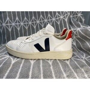 VEJA V-10 Nautico White Leather Lace-Up Sneakers US 8 Womens